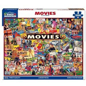 White Mountain Movies 1000 pc Jigsaw Puzzle, USED